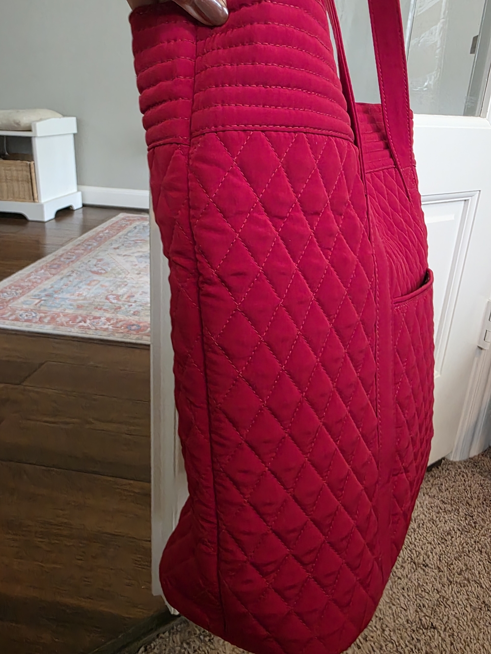 Vera Bradley Quilted Red Tote Bag - Women's Everyday Carry - Picture 5 of 12